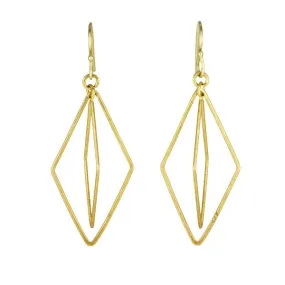 Gold Mini Geometric Origami Earrings