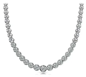 HAIL 15 Carat Diamond Rivera Graduated Necklace in 14K White Gold Low Base G Color SI1 Clarity BY MIKE NEKTA