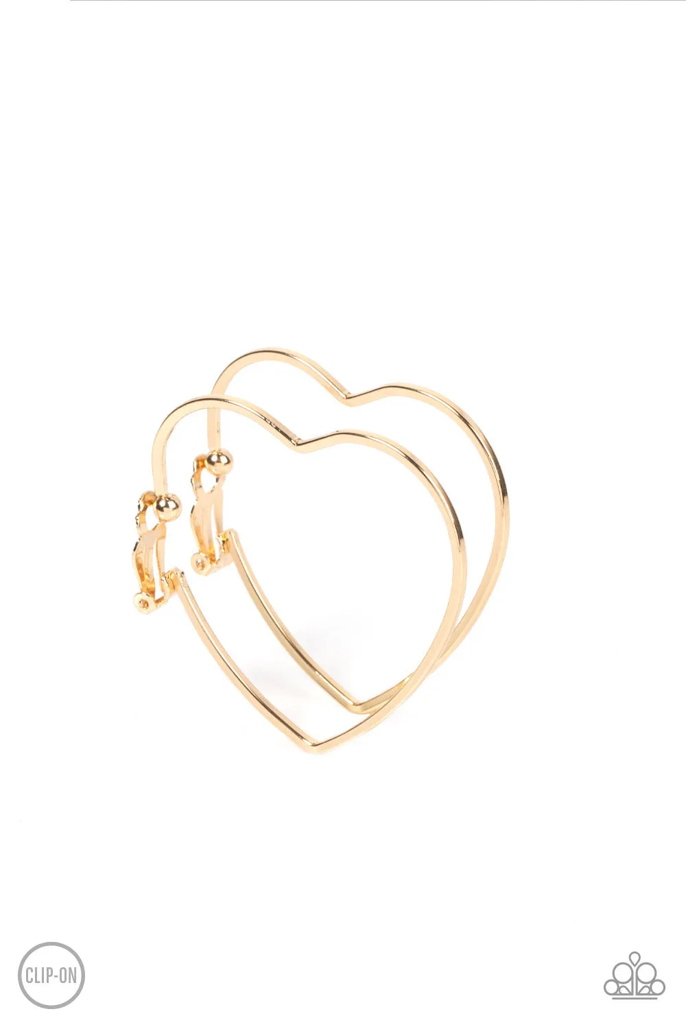 Harmonious Hearts - Gold Paparazzi Earrings