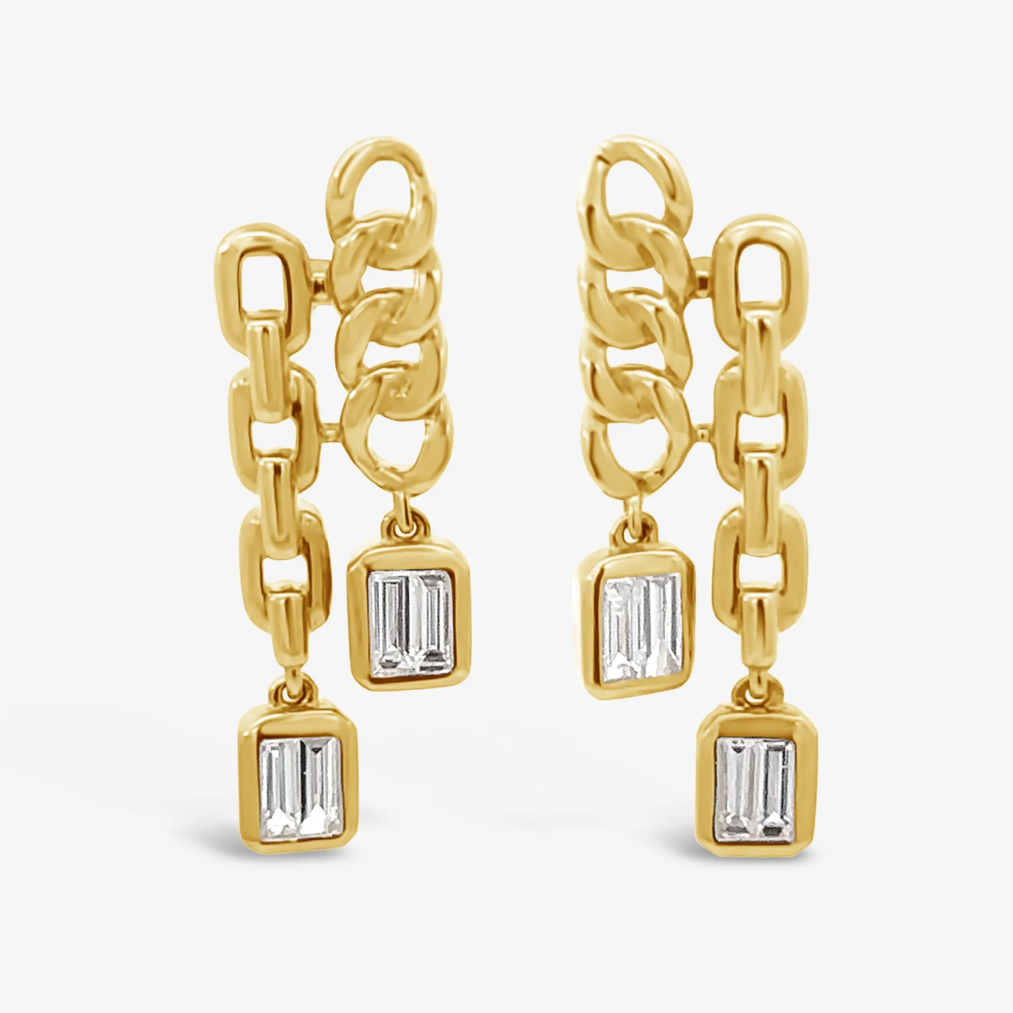 Havana Link Diamond Drop Earrings