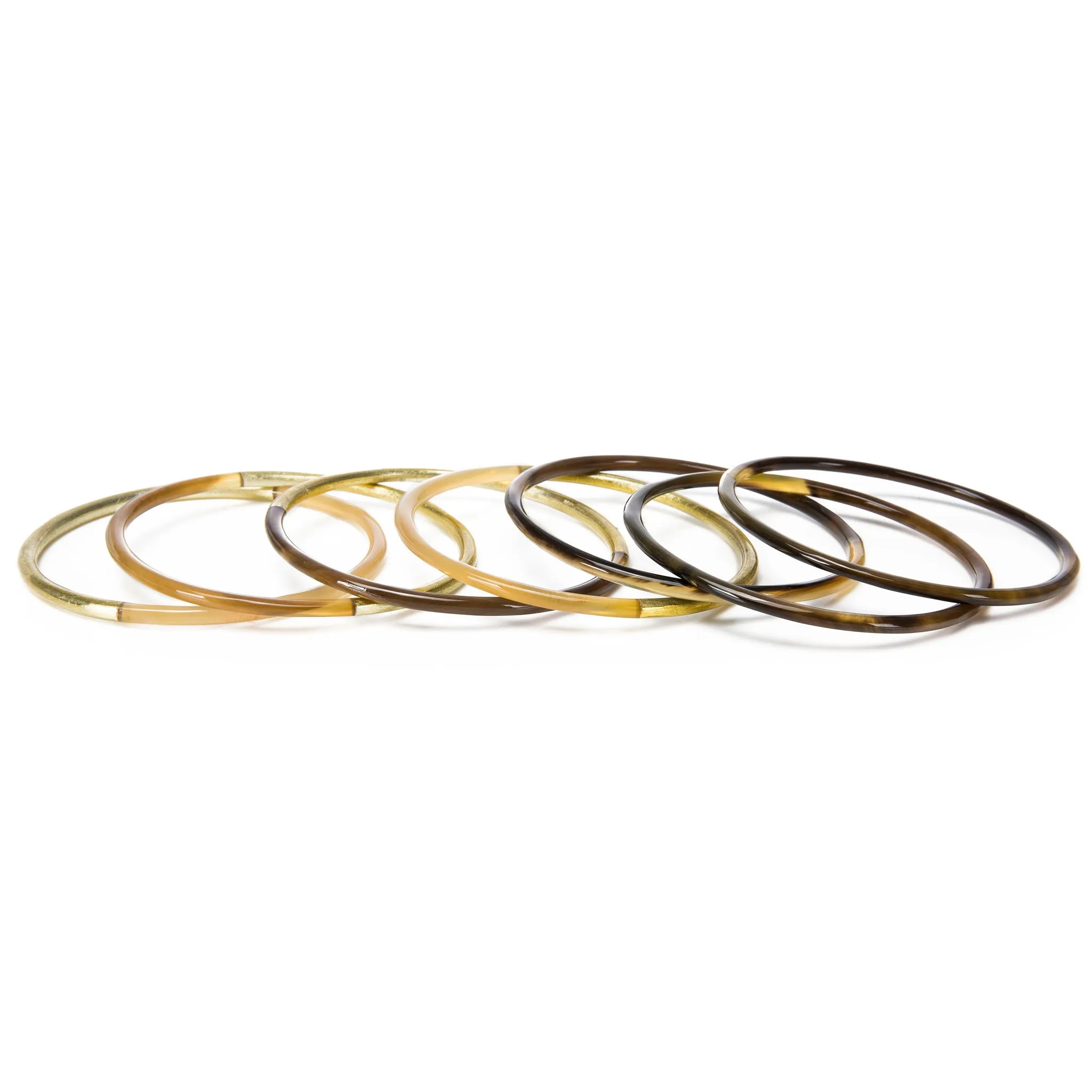 Horn Bangle Set With Lacquer