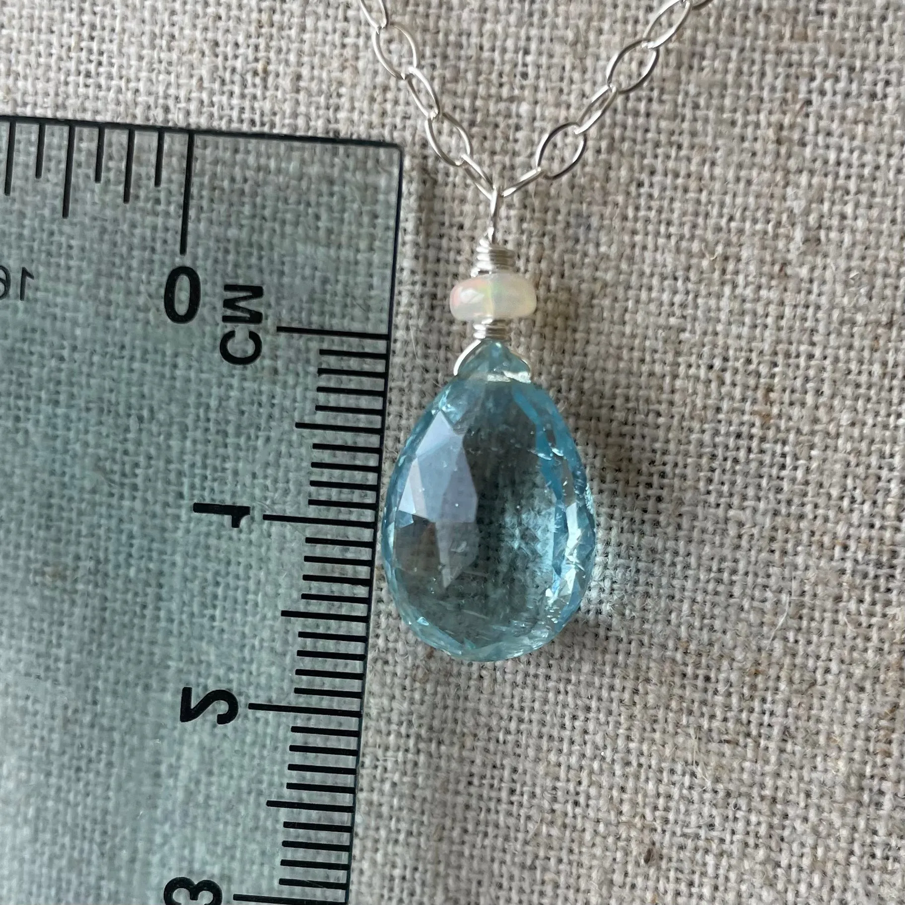 Huge Aquamarine and Opal Necklace, OOAK