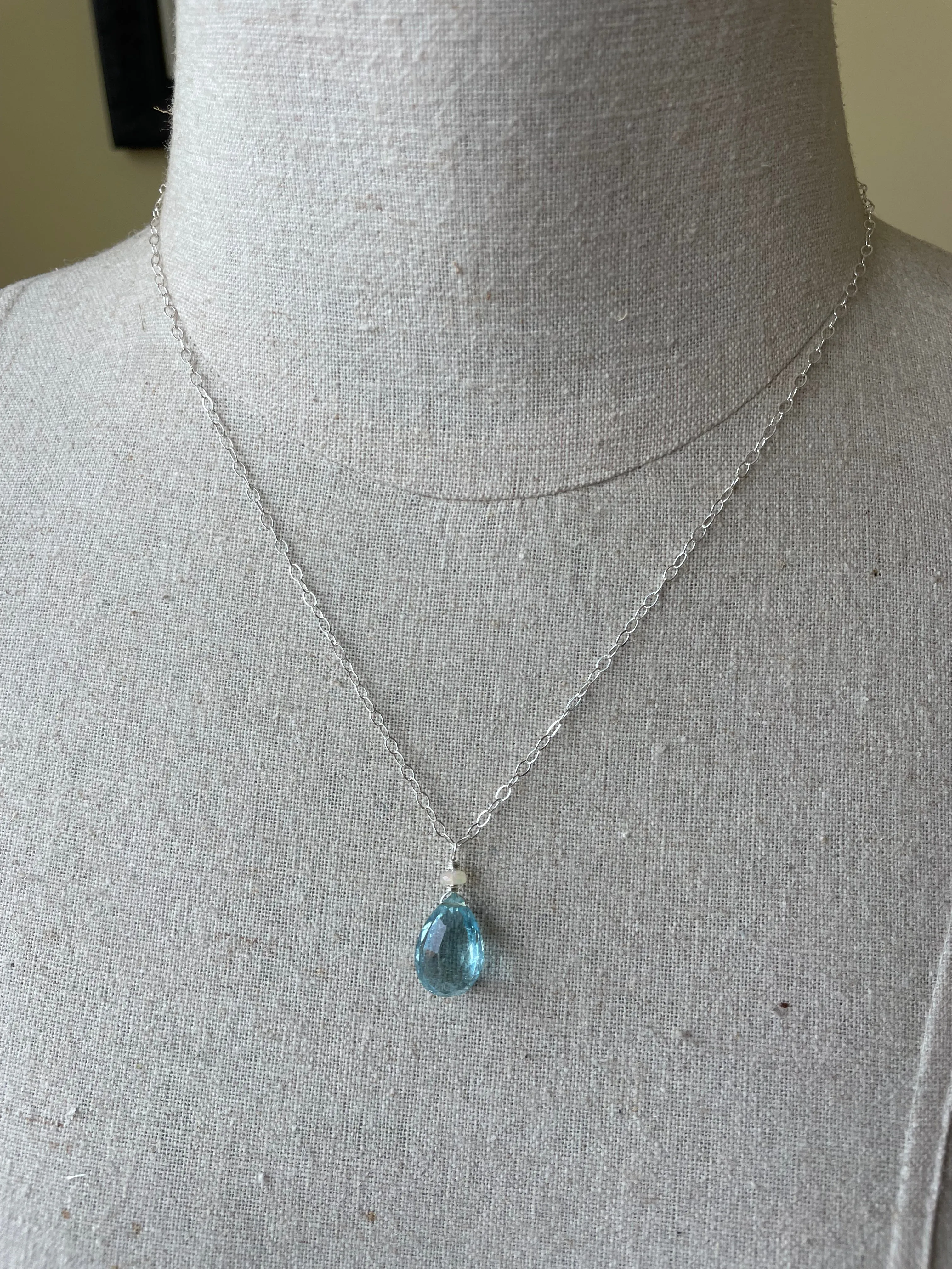 Huge Aquamarine and Opal Necklace, OOAK