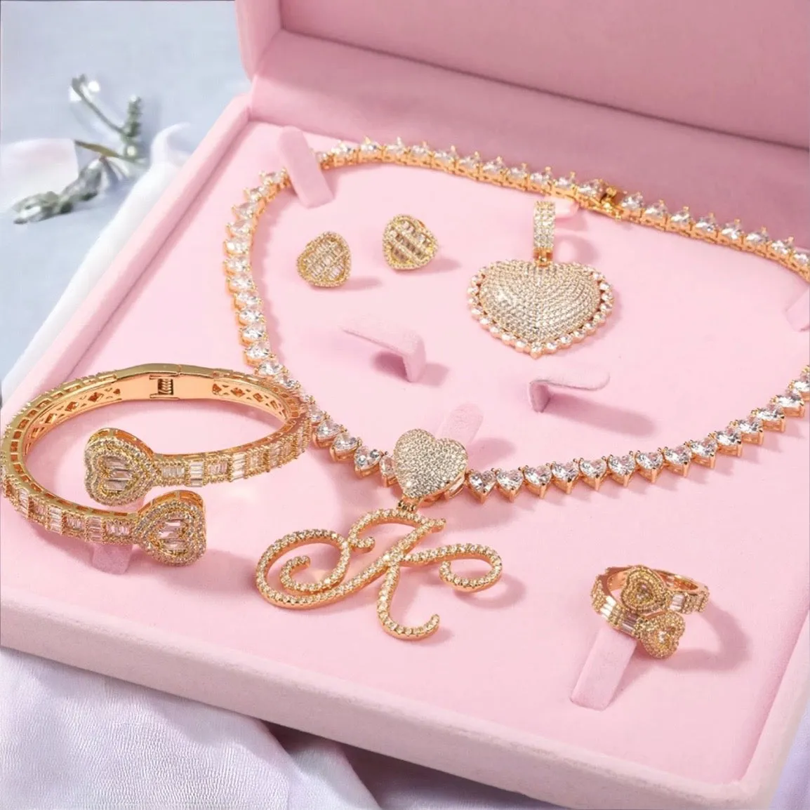 Iced-Out Heart Galore Diamond Jewelry Set