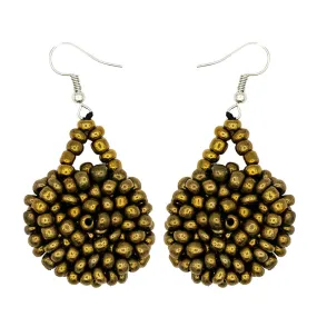 Kanule Beaded Earrings - Bronze