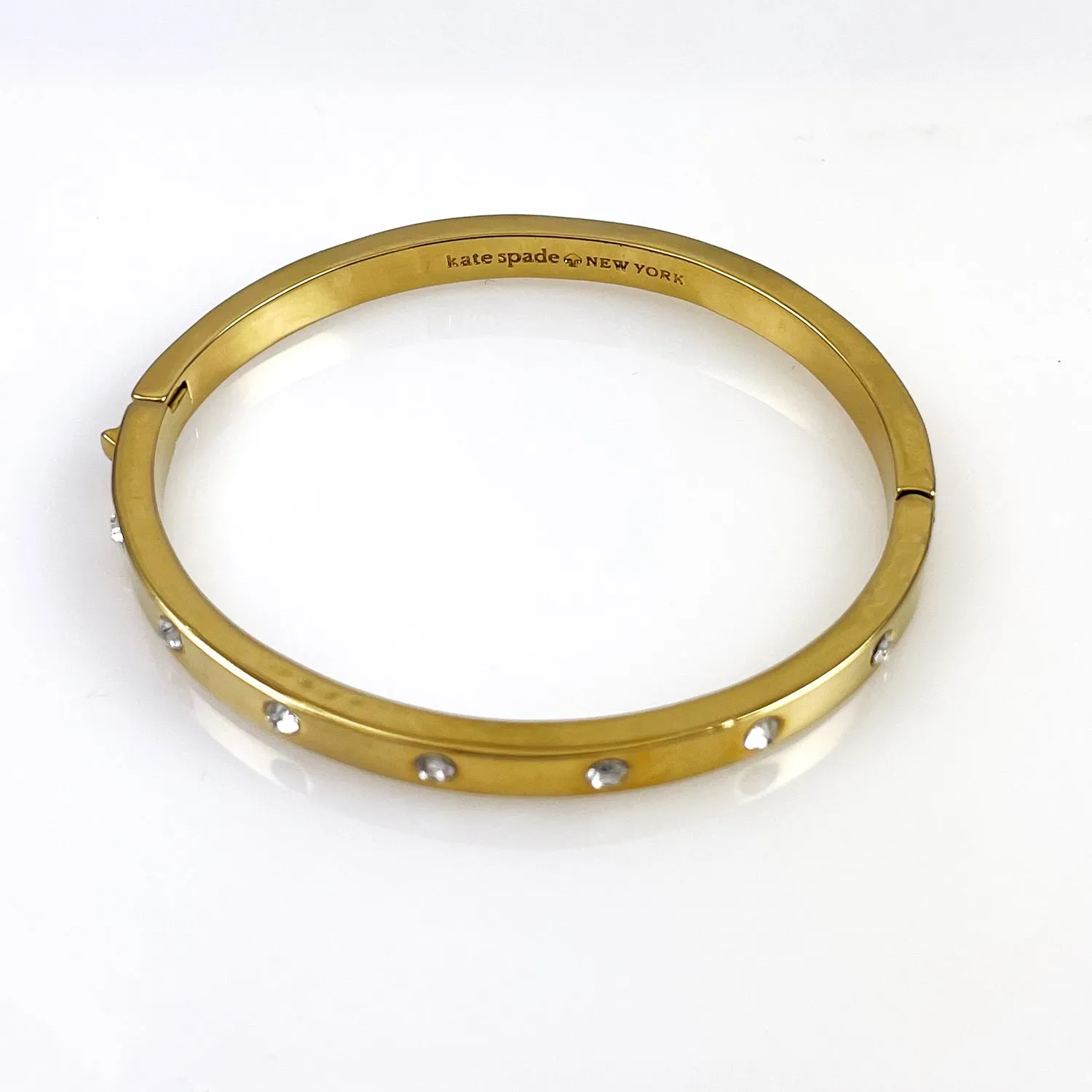 Kate Spade Gold Rhinestone Hinged Bracelet