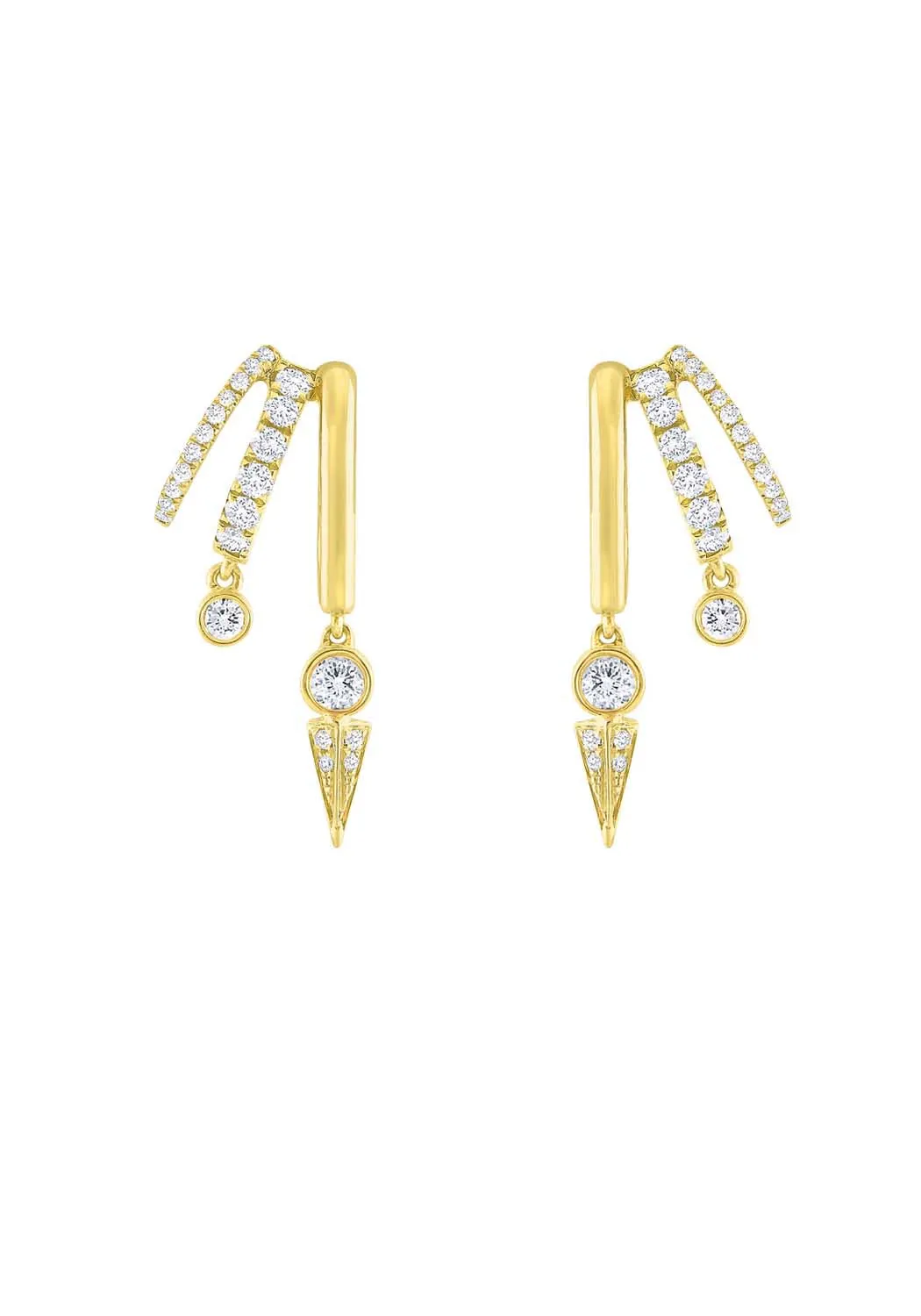 KC Designs 14KYG Diamond Claw Earrings