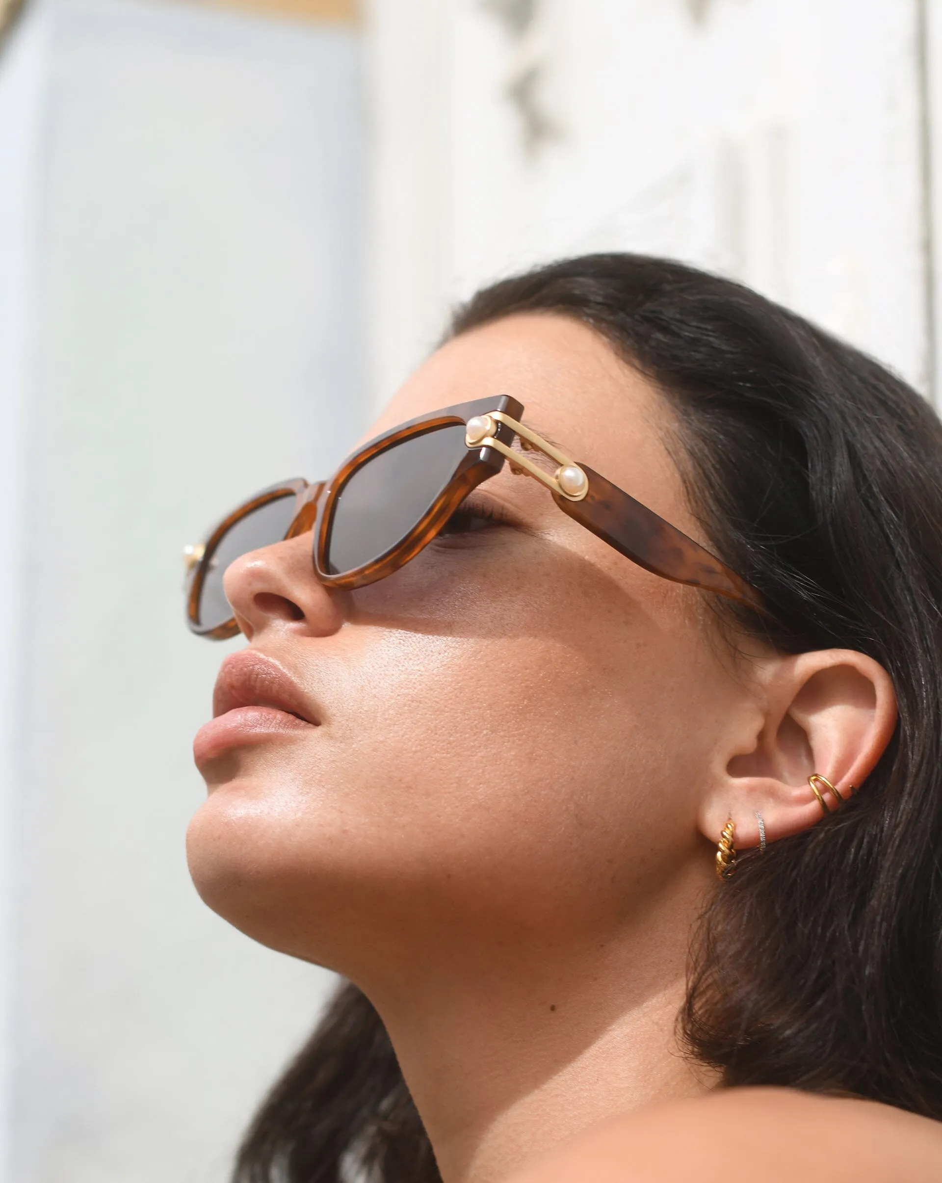 Le Specs Serpens Link Cat-Eye Sunglasses | Tortoiseshell/Pearl