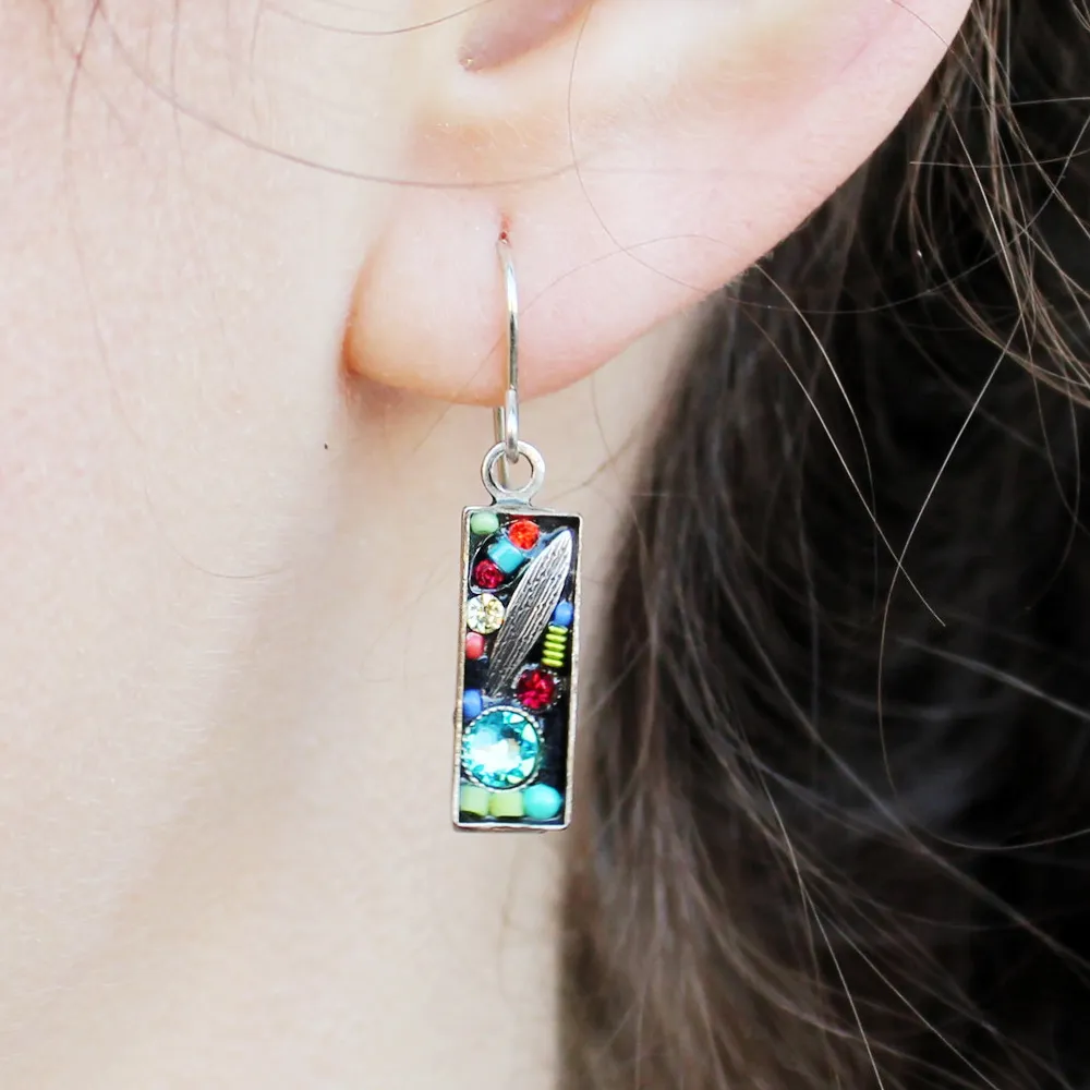 Luxe Leaf Rectangle Earrings