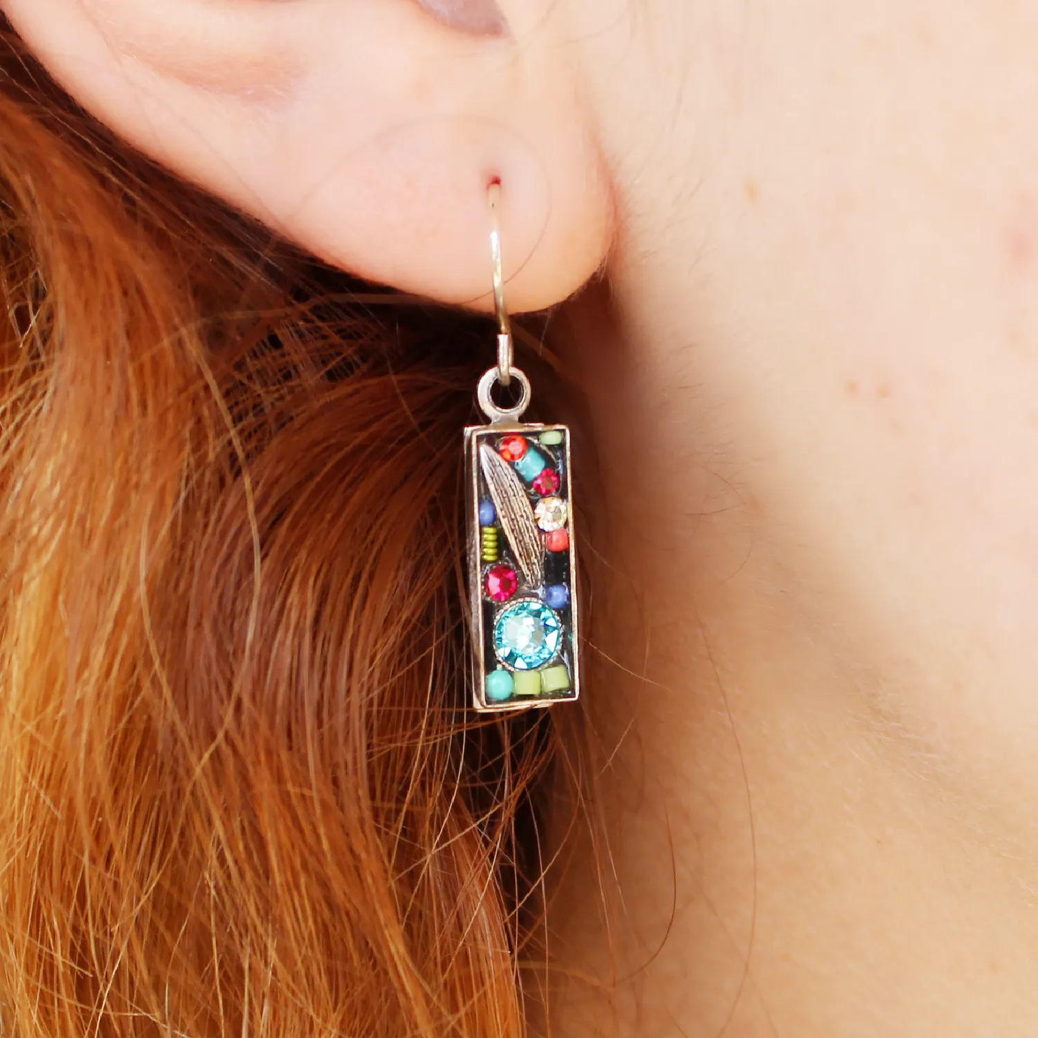 Luxe Leaf Rectangle Earrings