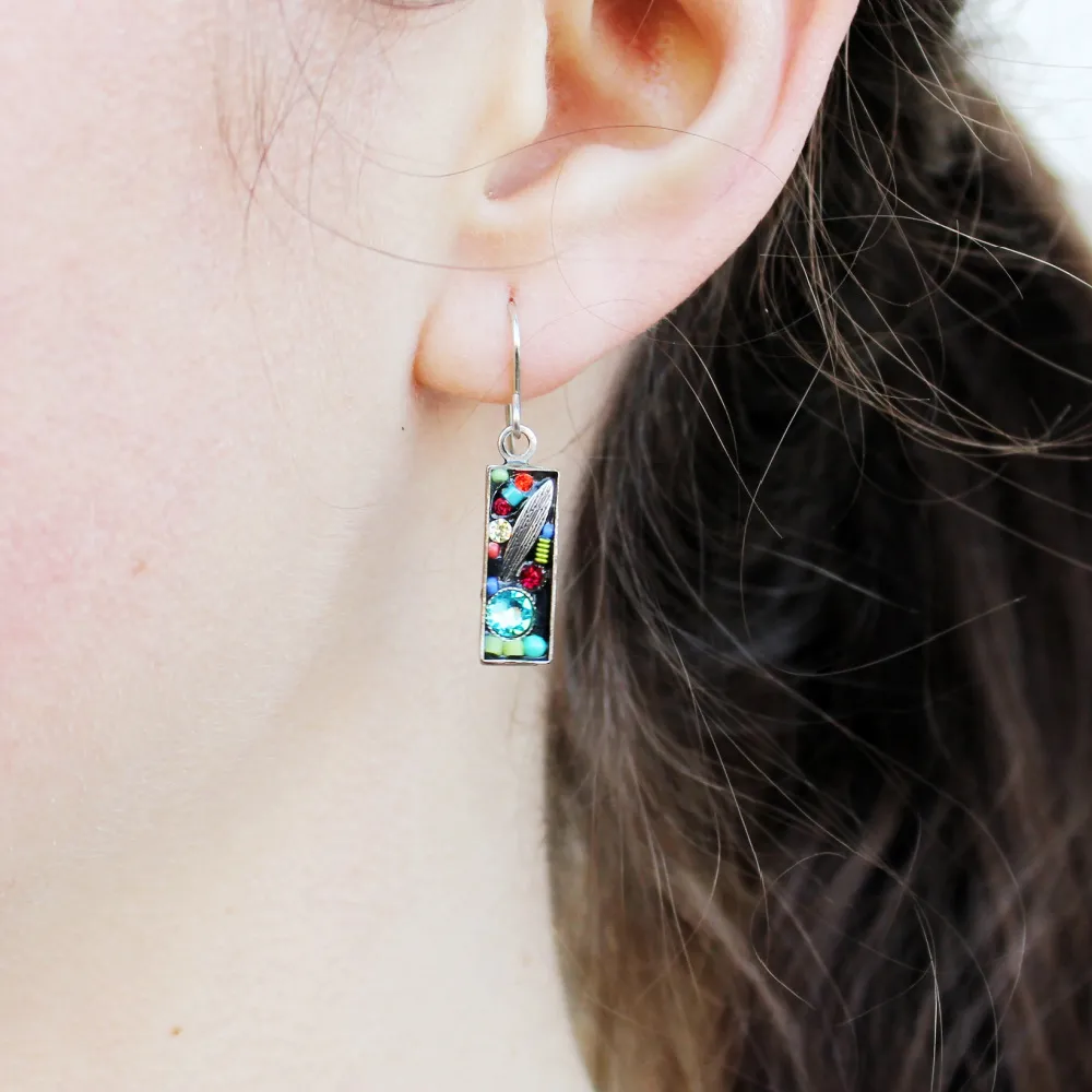 Luxe Leaf Rectangle Earrings