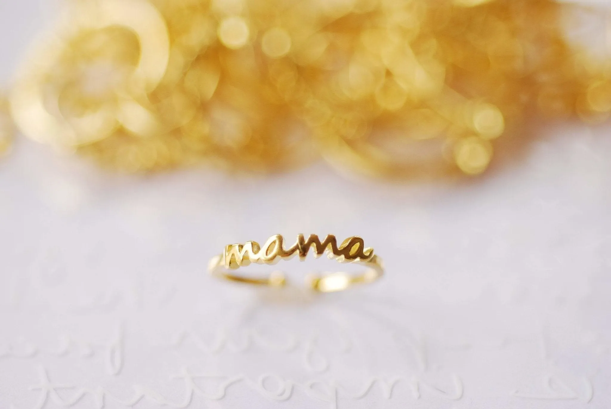 Mama Ring 925 Sterling Silver Gold Name Ring Personalized Name Adjustable Ring Stacking Ring Momma Ring Momma Bear Gift For Her