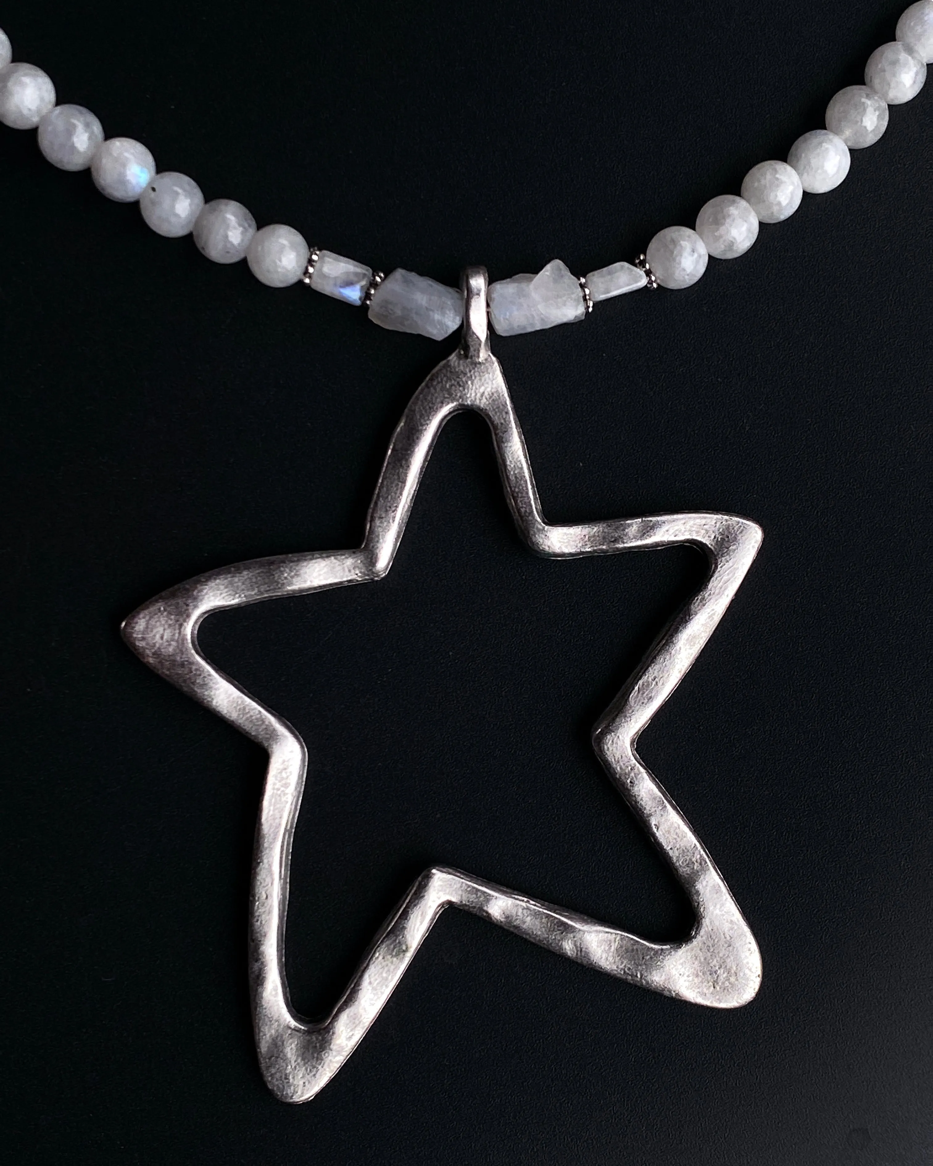 Moonstone beaded and Star necklace