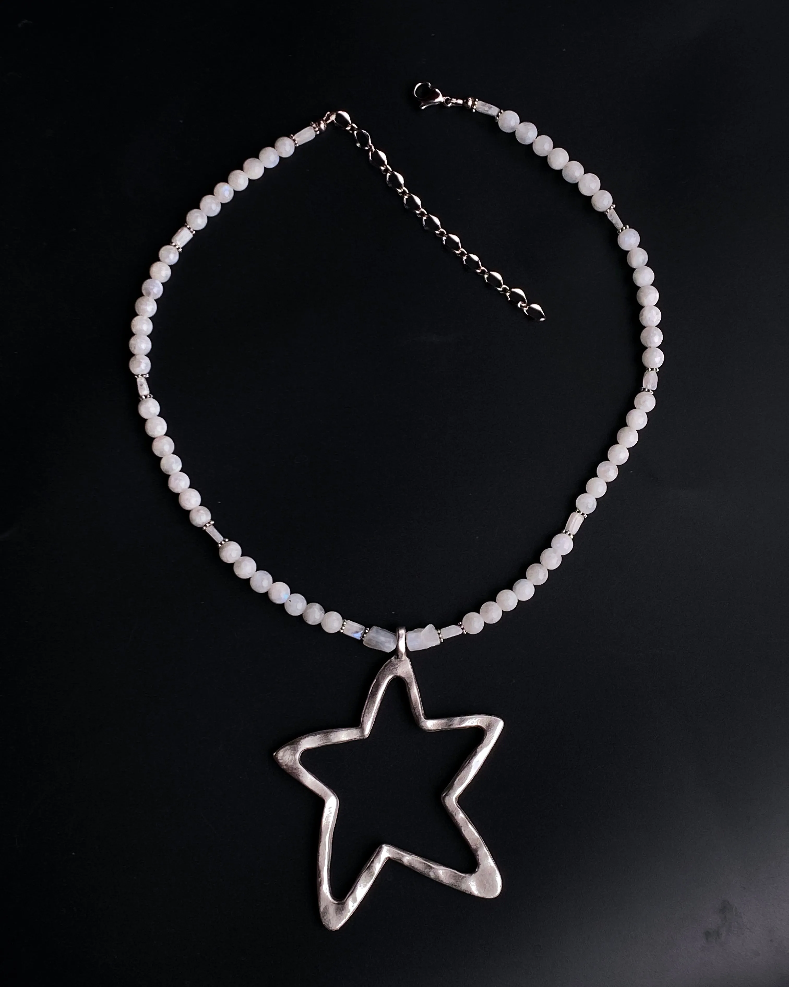 Moonstone beaded and Star necklace