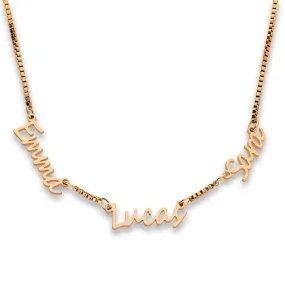 Multi name necklace rosé gold