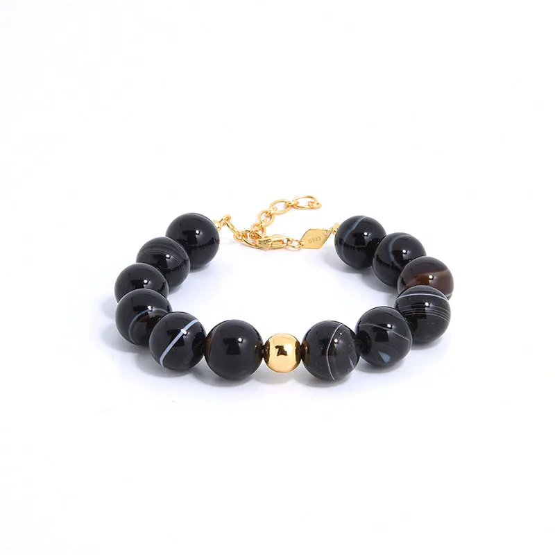 Natural Black Onyx Beaded Jewelry Set