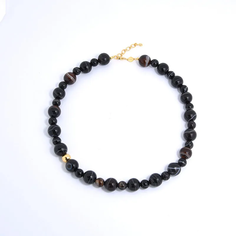 Natural Black Onyx Beaded Jewelry Set