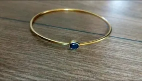 Natural Sapphire Oval Faceted Bangle,Handmade Jewelry, Gift for her