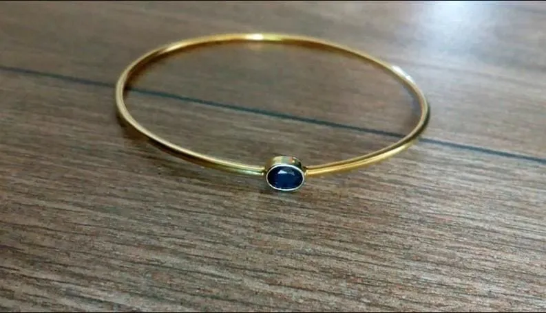 Natural Sapphire Oval Faceted Bangle,Handmade Jewelry, Gift for her