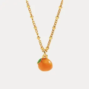 Orange Enamel Necklace