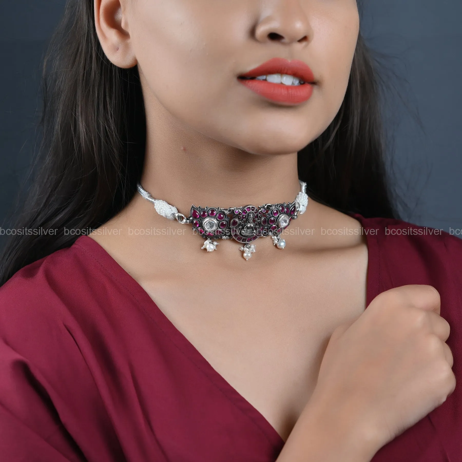 Oxidized Lakshmi Choker - 6667