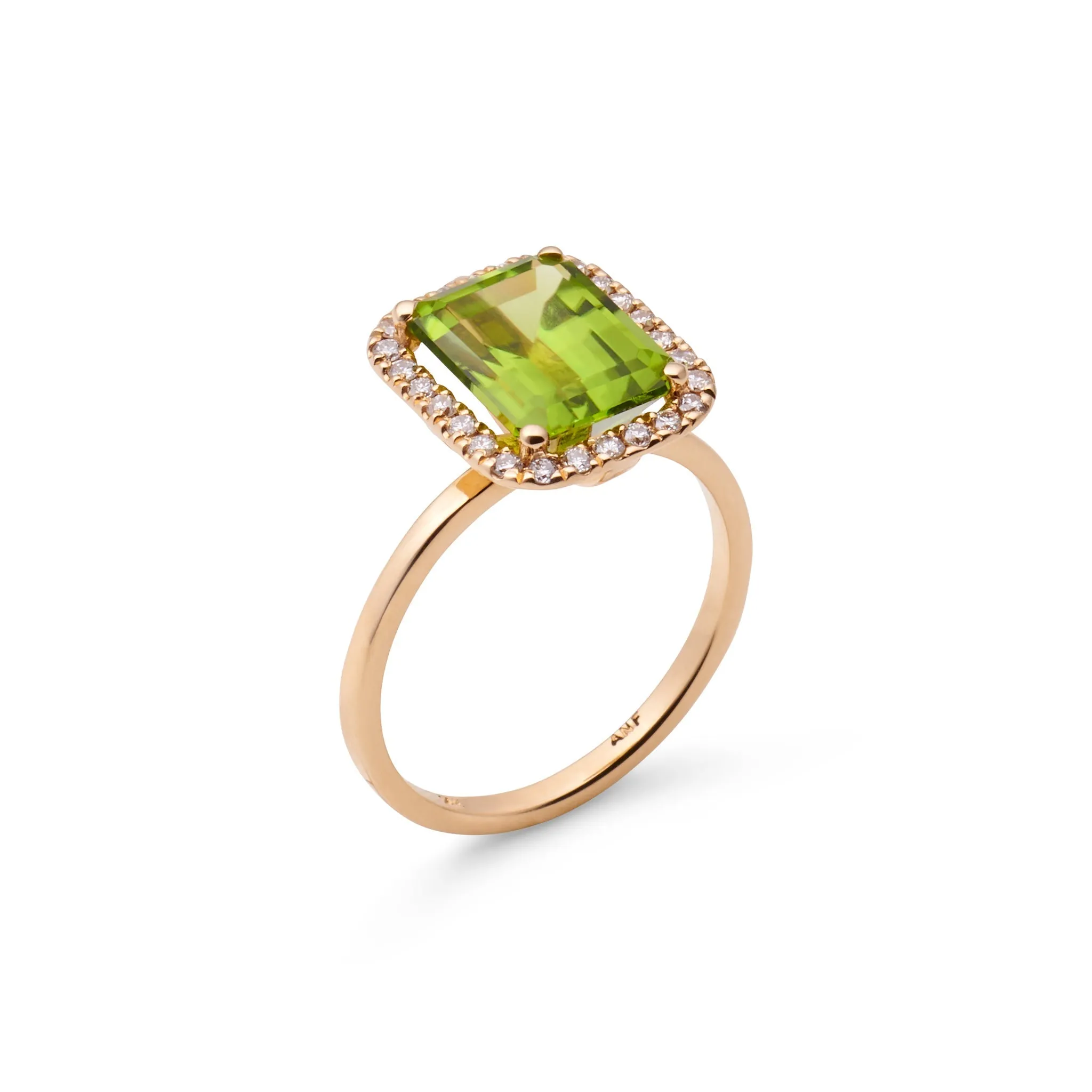 Peridot & Diamond Ring