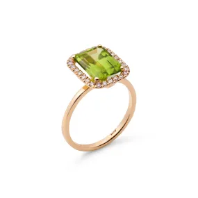 Peridot & Diamond Ring