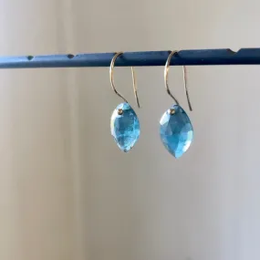 Petite marquise teal kyanites earrings