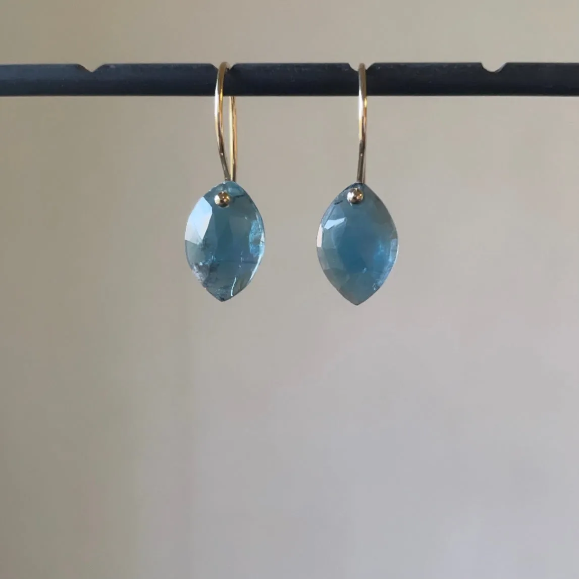 Petite marquise teal kyanites earrings