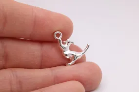 Purring Cat Charm, 925 Sterling Silver, 619