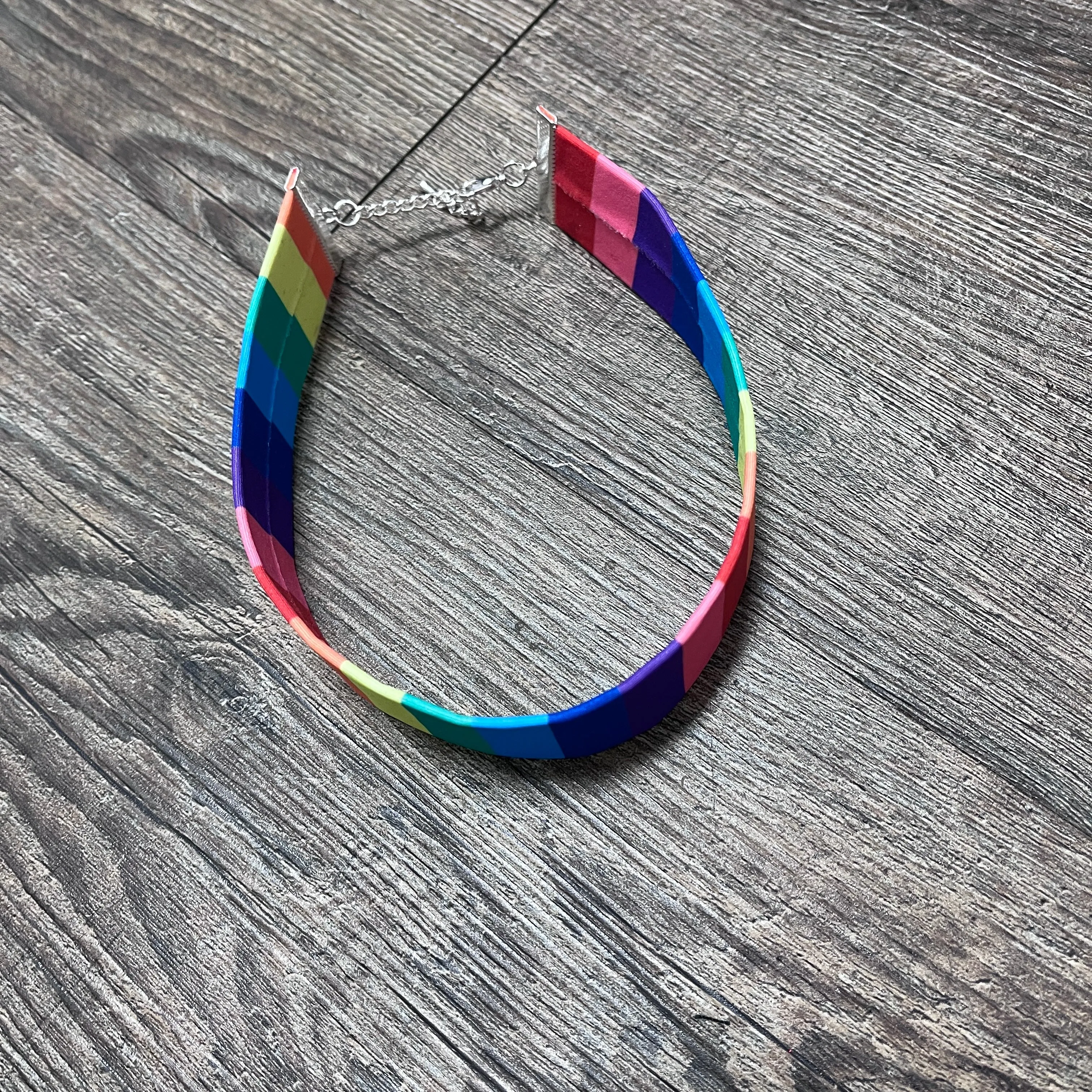 Rainbow Stripe Choker