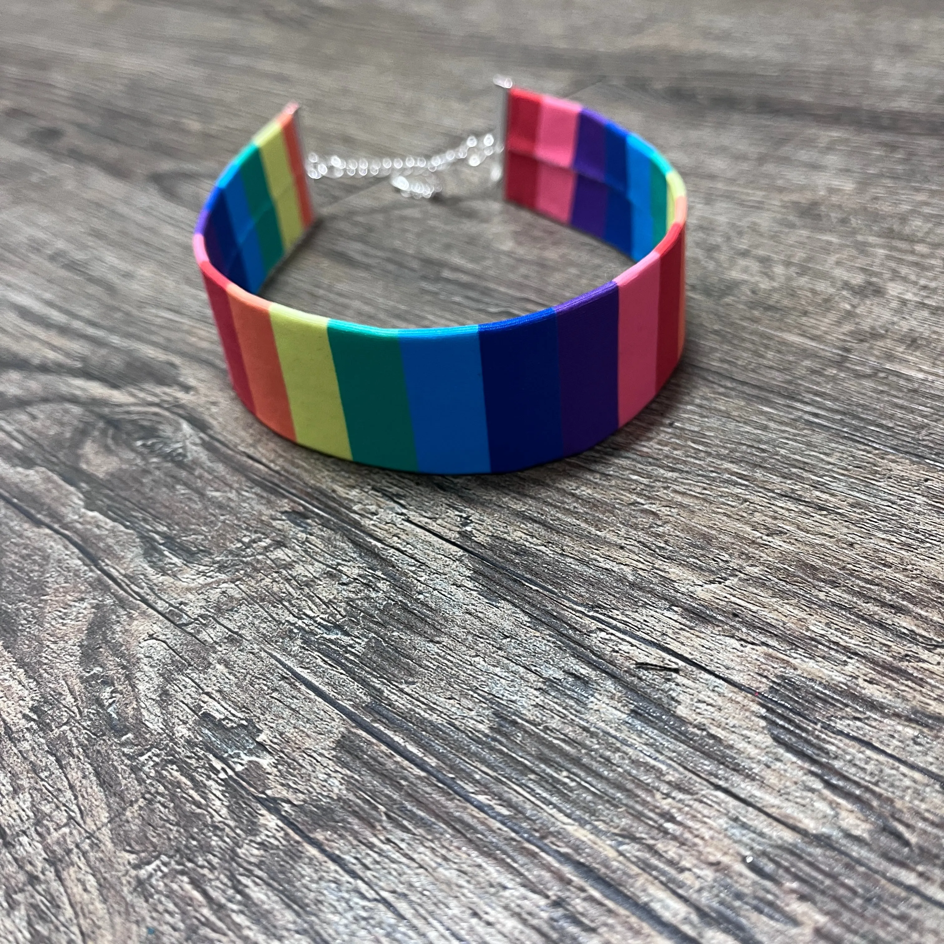 Rainbow Stripe Choker