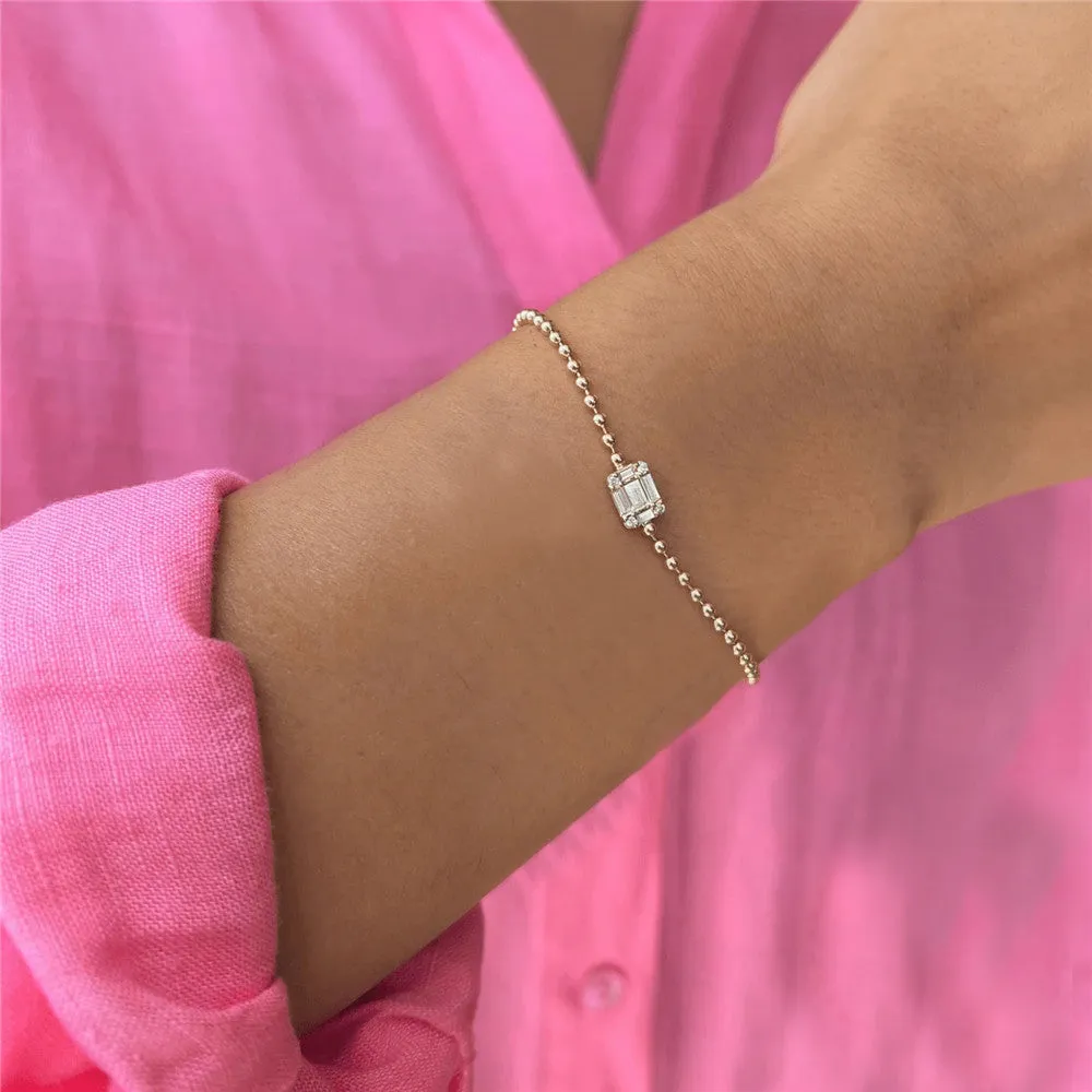 Rectangular Diamond Minimalist Bracelet