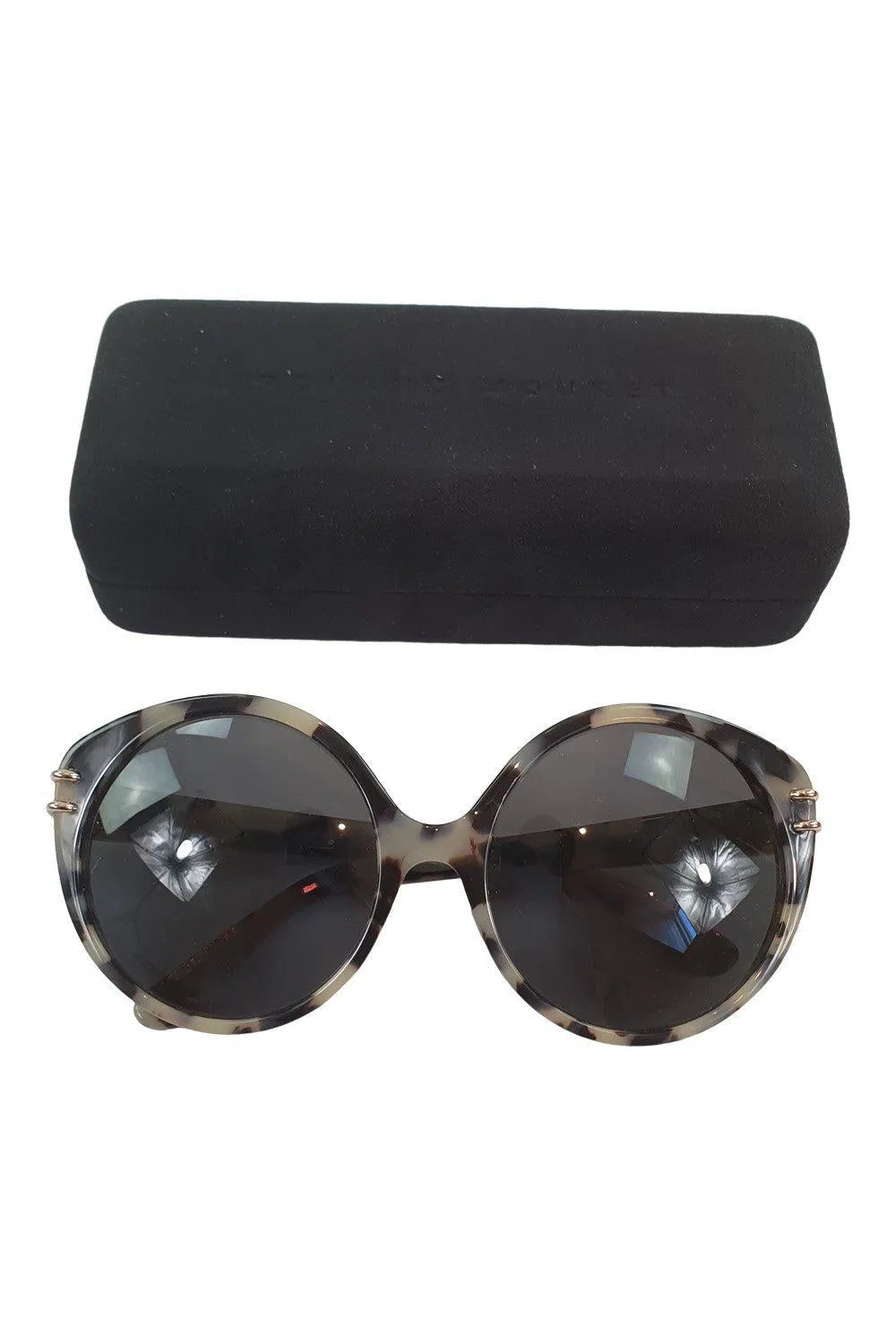 ROLAND MOURET Grey Tortoiseshell Round Eye Farrah Sunglasses 57-19-135