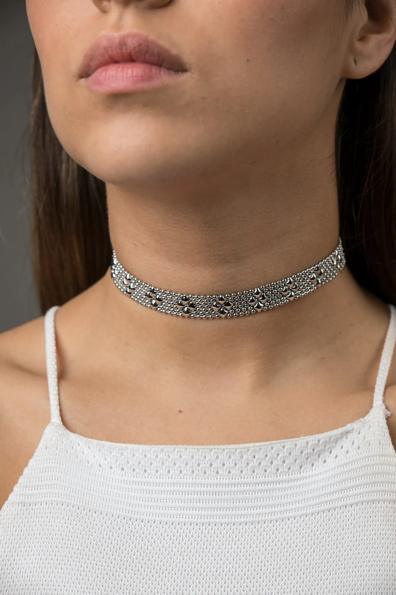 SG Liquid Metal TC23 - AS Antique Silver Choker by Sergio Gutierrez