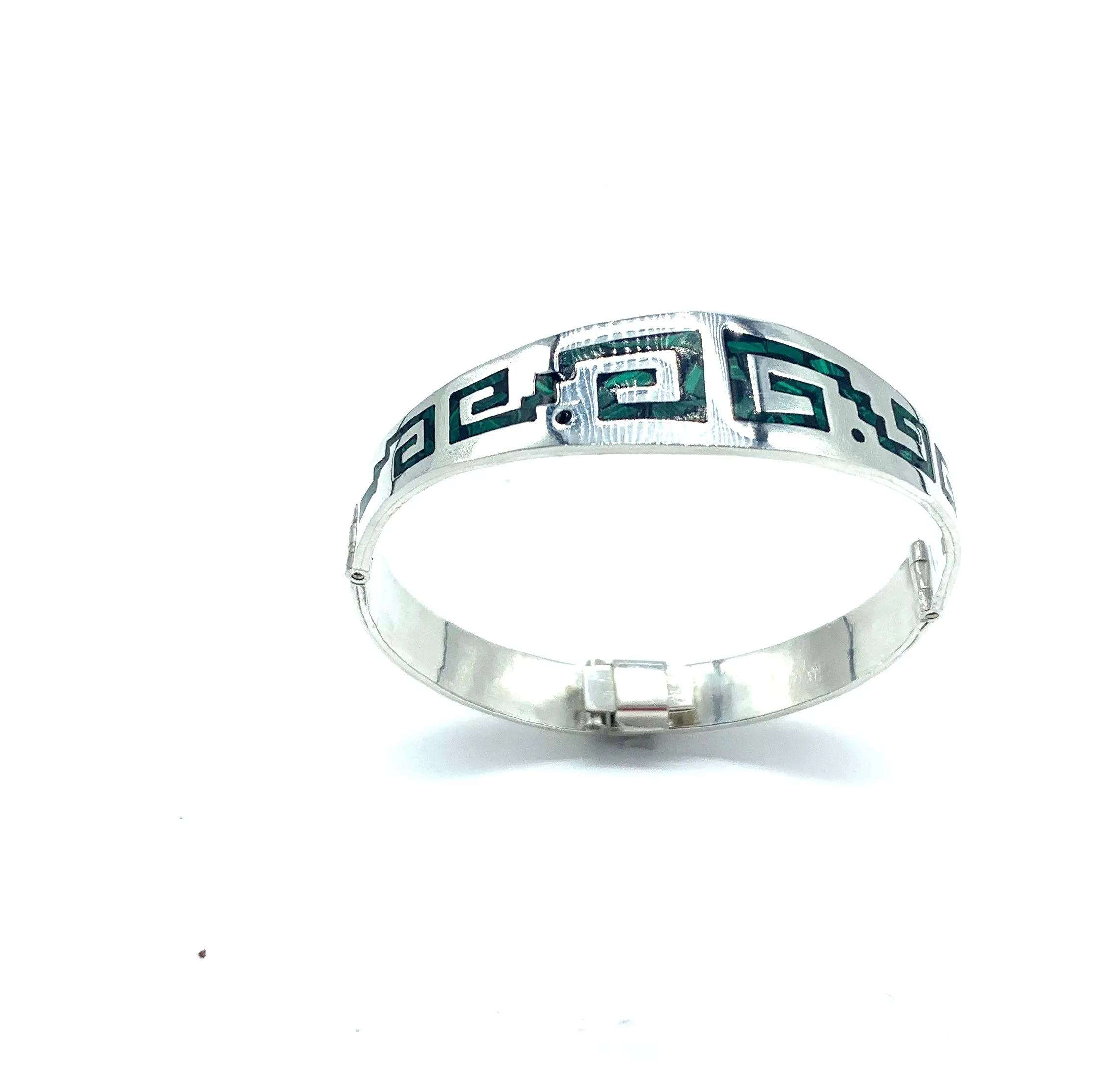 Silver & Malachite Inlay Bangle