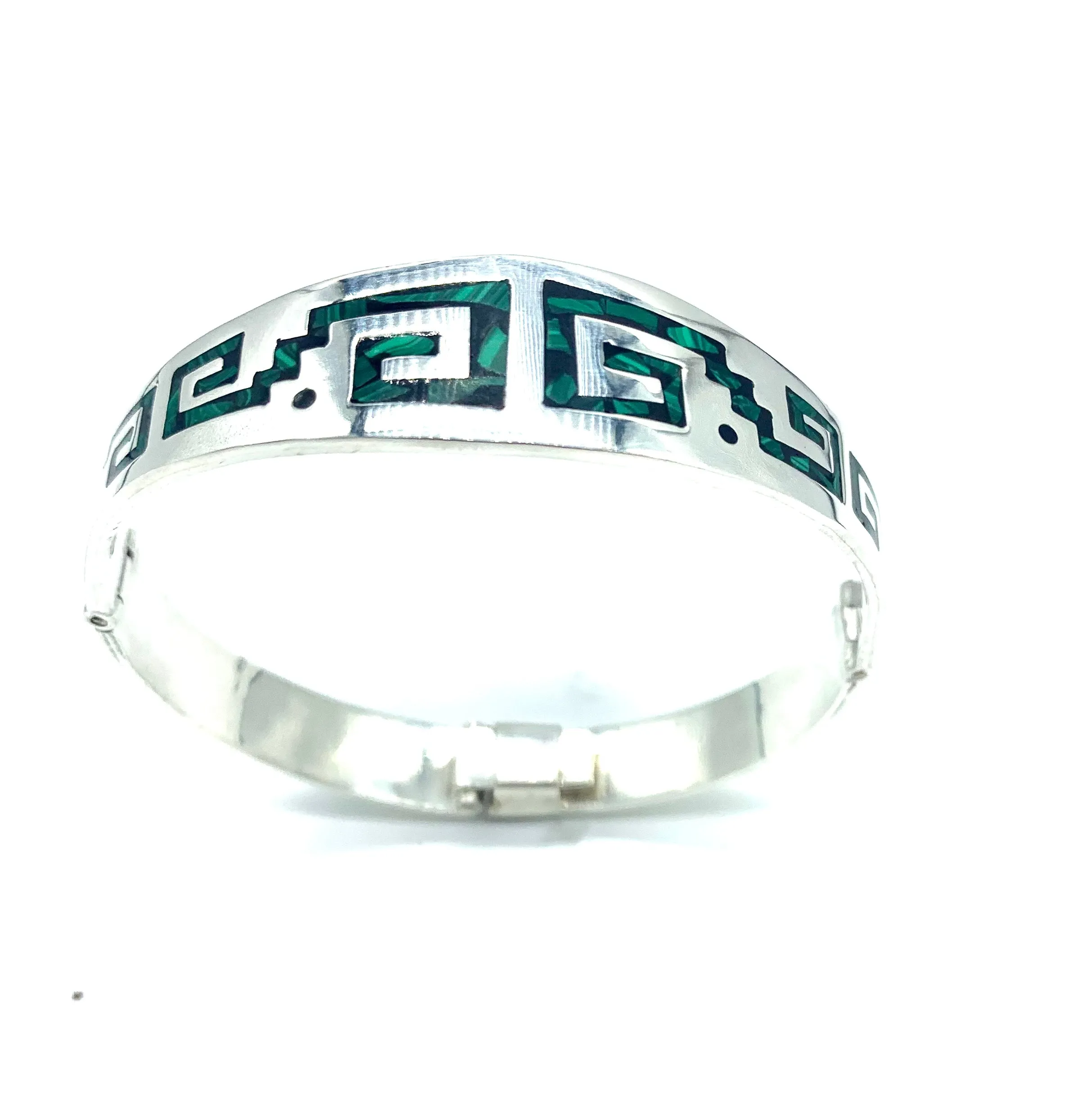 Silver & Malachite Inlay Bangle