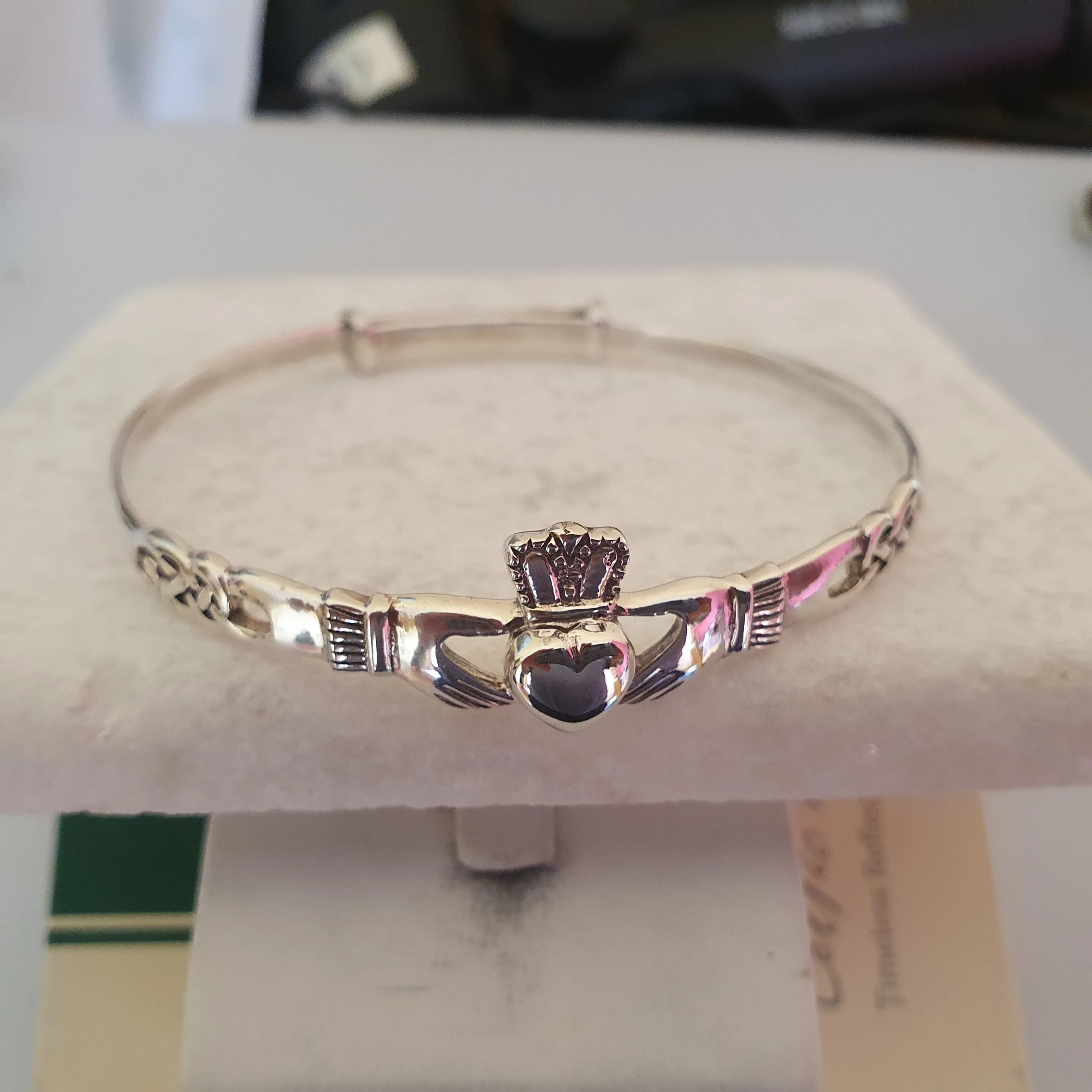 Silver Claddagh Bangle