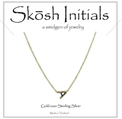 Skosh Sideways Initial Necklace-Gold