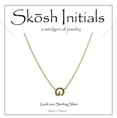 Skosh Sideways Initial Necklace-Gold