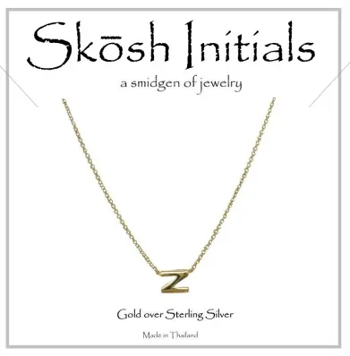 Skosh Sideways Initial Necklace-Gold