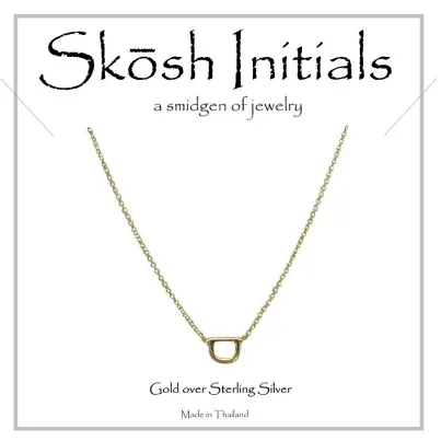 Skosh Sideways Initial Necklace-Gold