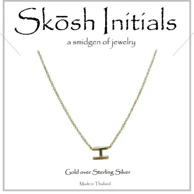 Skosh Sideways Initial Necklace-Gold