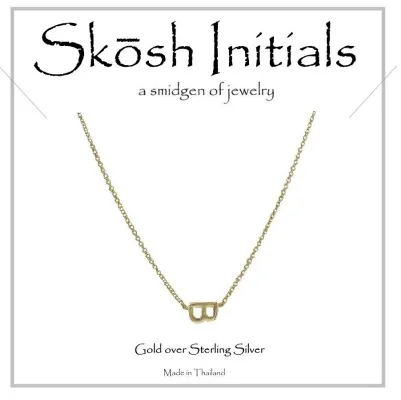 Skosh Sideways Initial Necklace-Gold