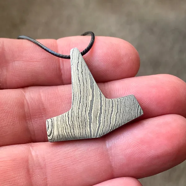 Small Damascus Steel Mjolnir