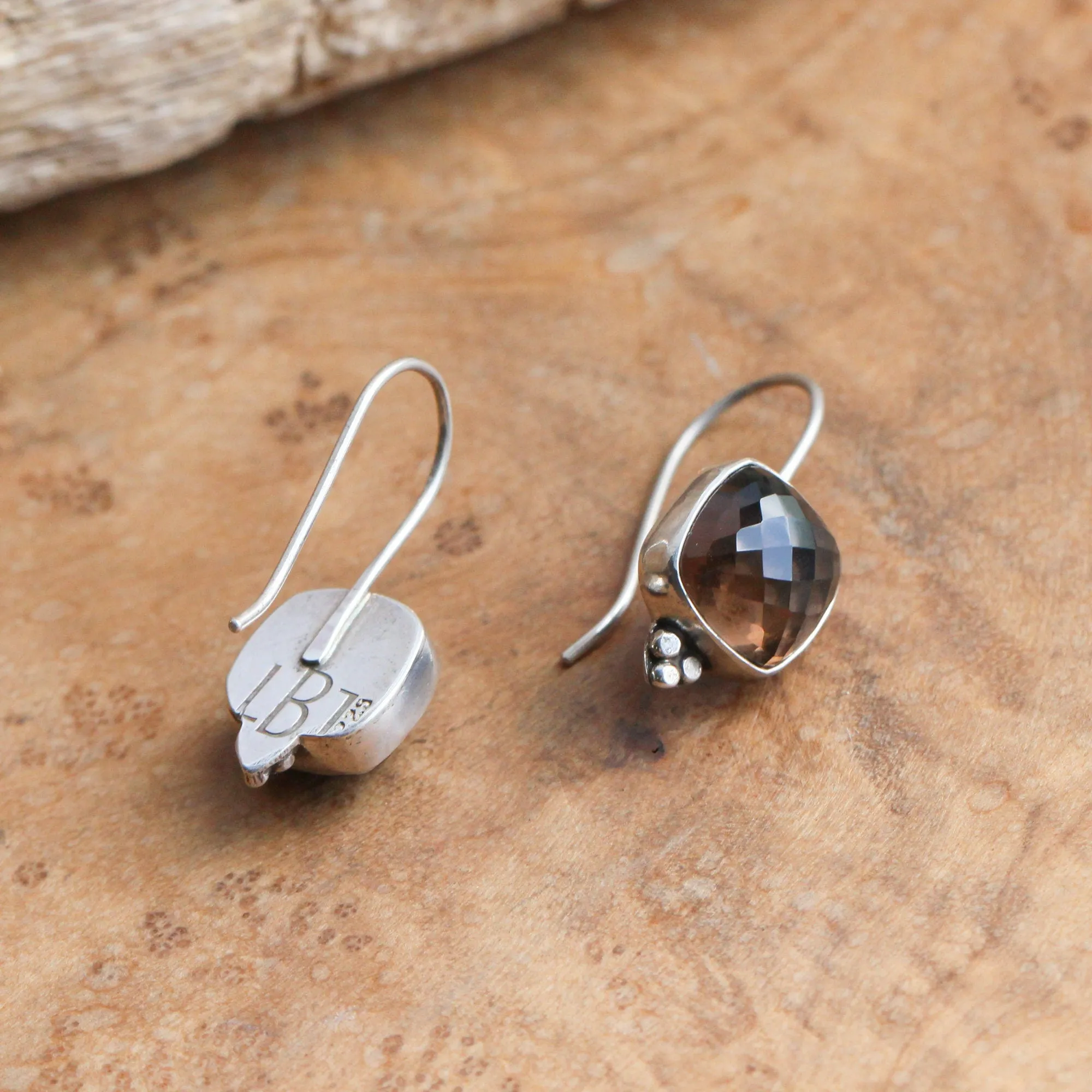 Smoky Quartz Piper Earrings - Faceted Smoky Quartz Earrings - Smoky Quartz Drops - .925 Sterling Silver