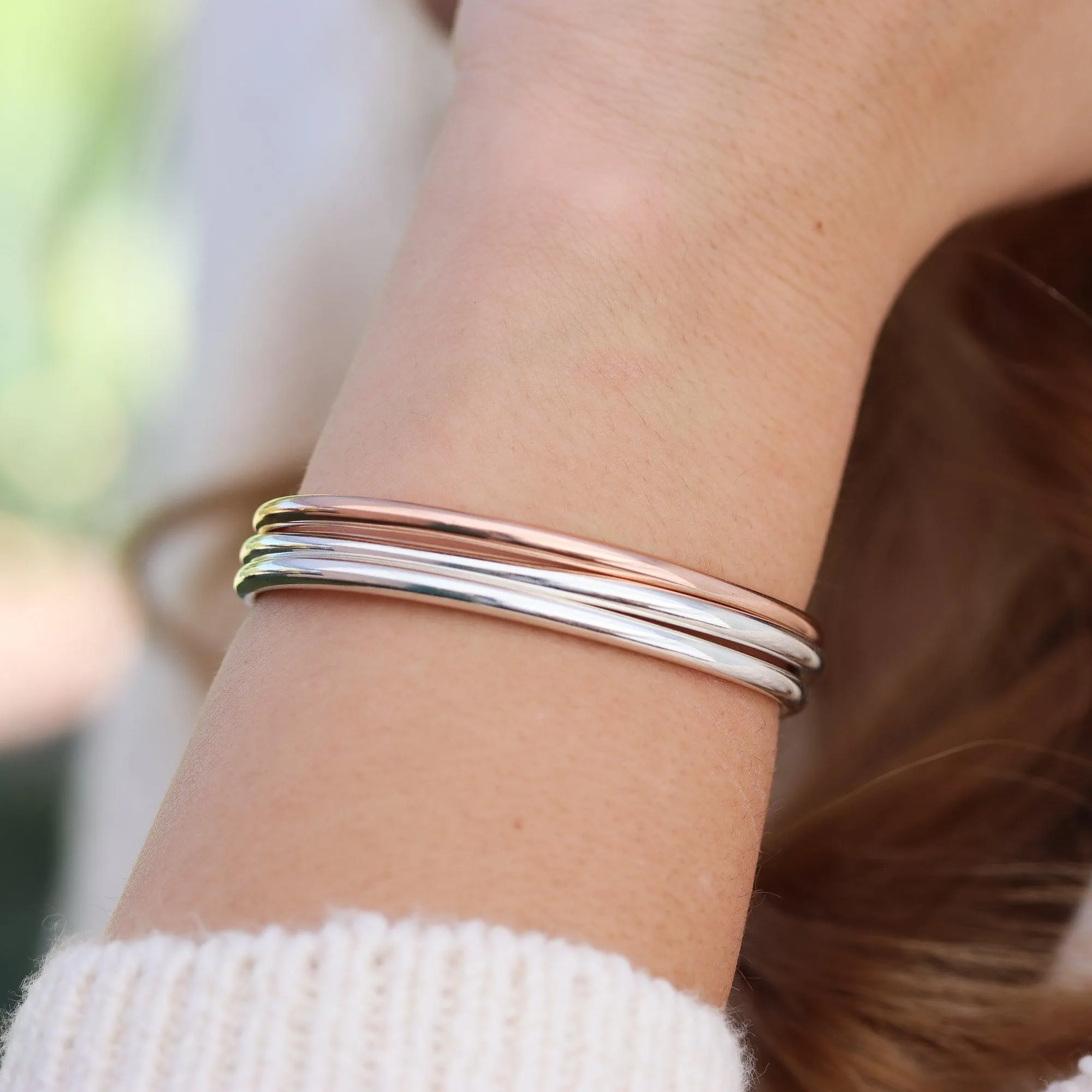 Smooth Wide Rose Gold Cuff Bracelet