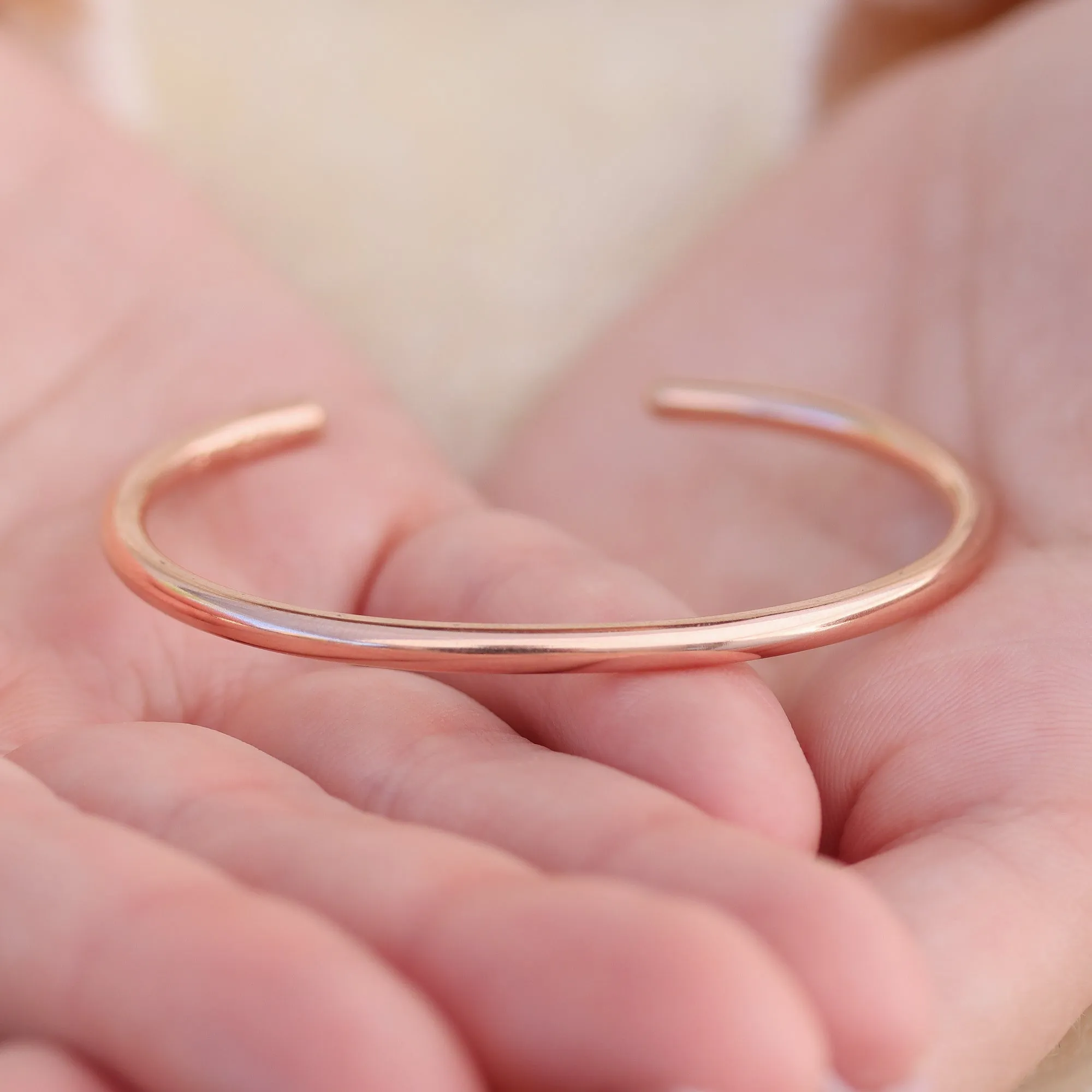 Smooth Wide Rose Gold Cuff Bracelet