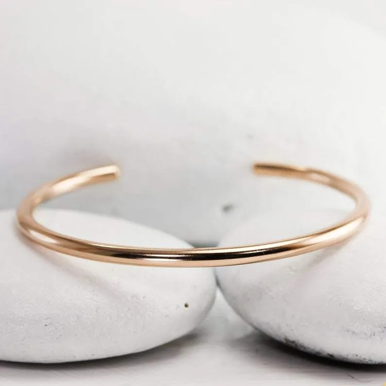 Smooth Wide Rose Gold Cuff Bracelet