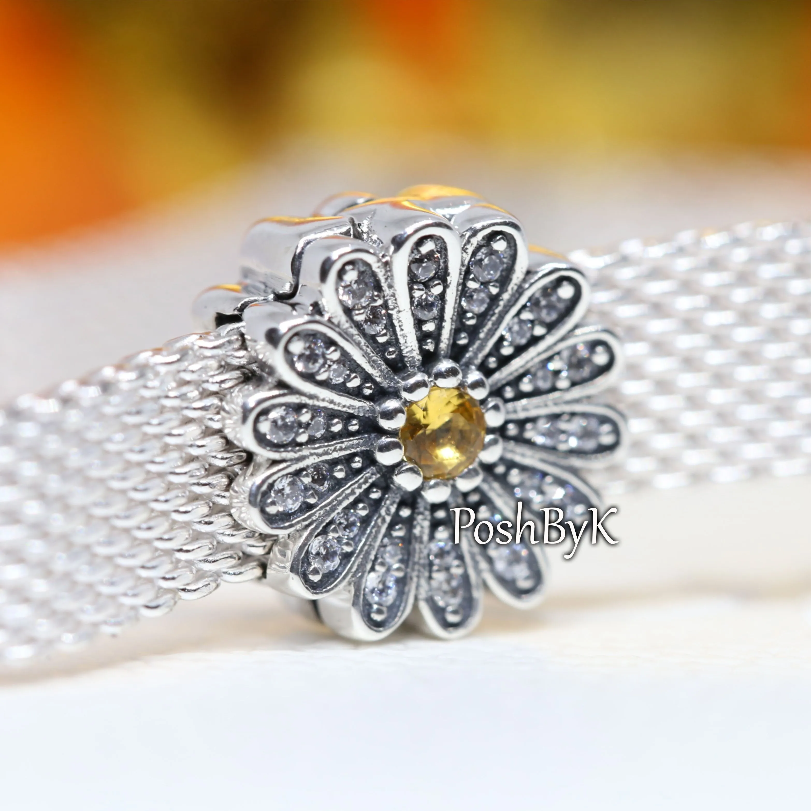 Sparkling Daisy Flower Clip Charm 798766C01